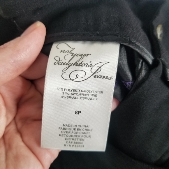 Not Your Daughter's Jeans Black Double Button Front Pleated Trousers Size 8P - Picture 12 of 12